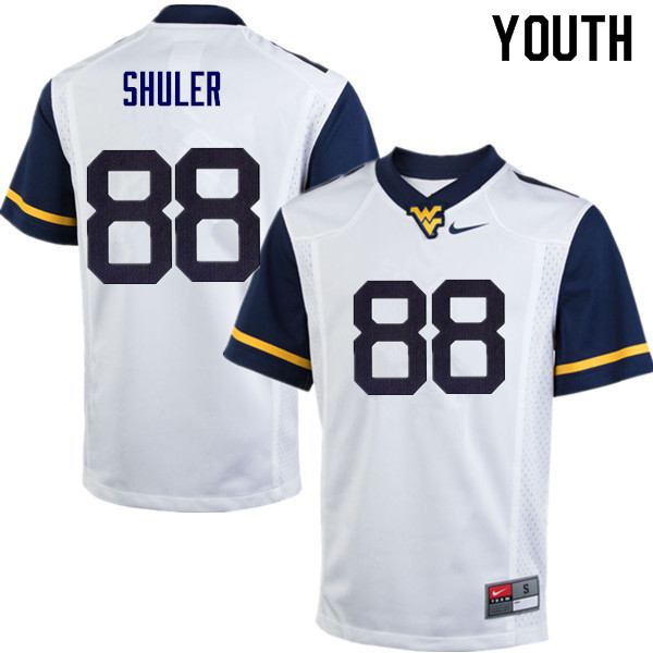 NCAA Youth Adam Shuler West Virginia Mountaineers White #88 Nike Stitched Football College Authentic Jersey EI23O04EP